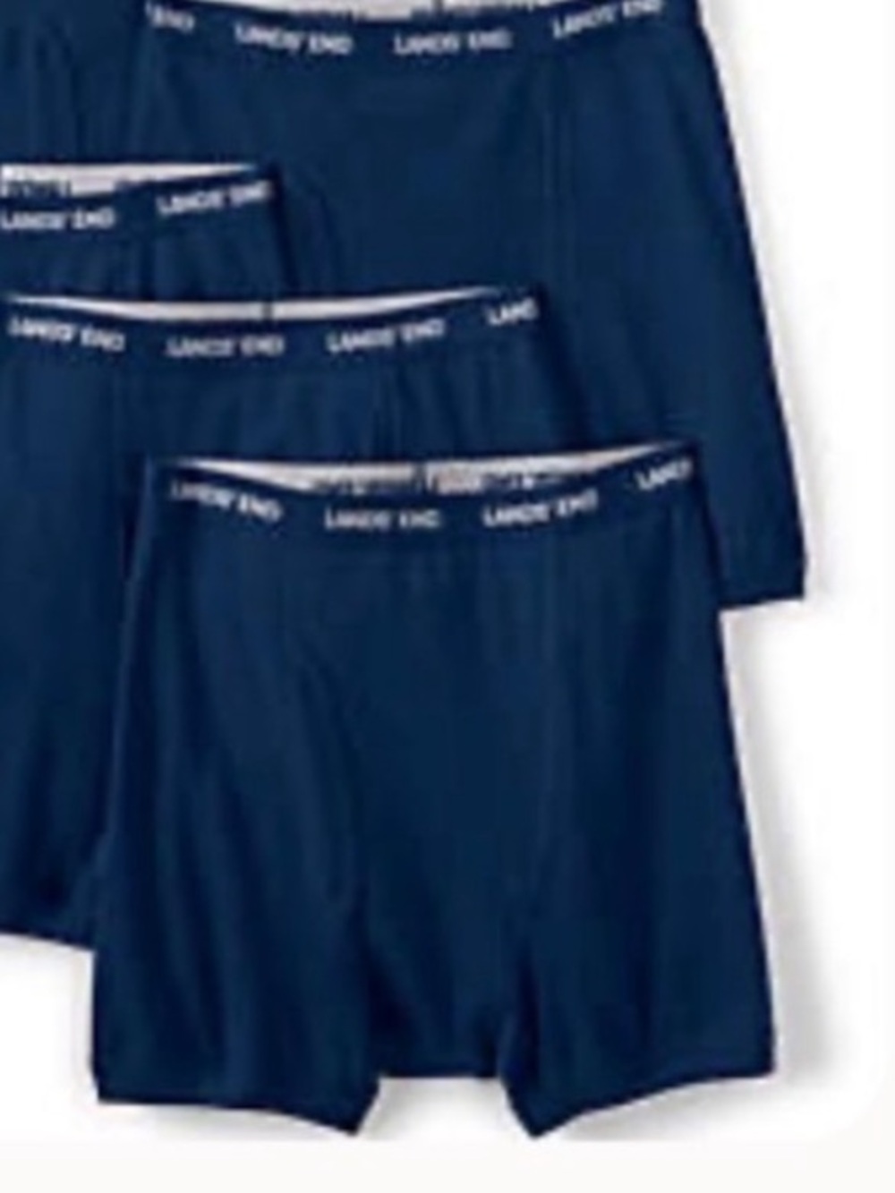Lands End Mens 4XLT Big and Tall Knit Boxer Briefs 4 count Navy Blue